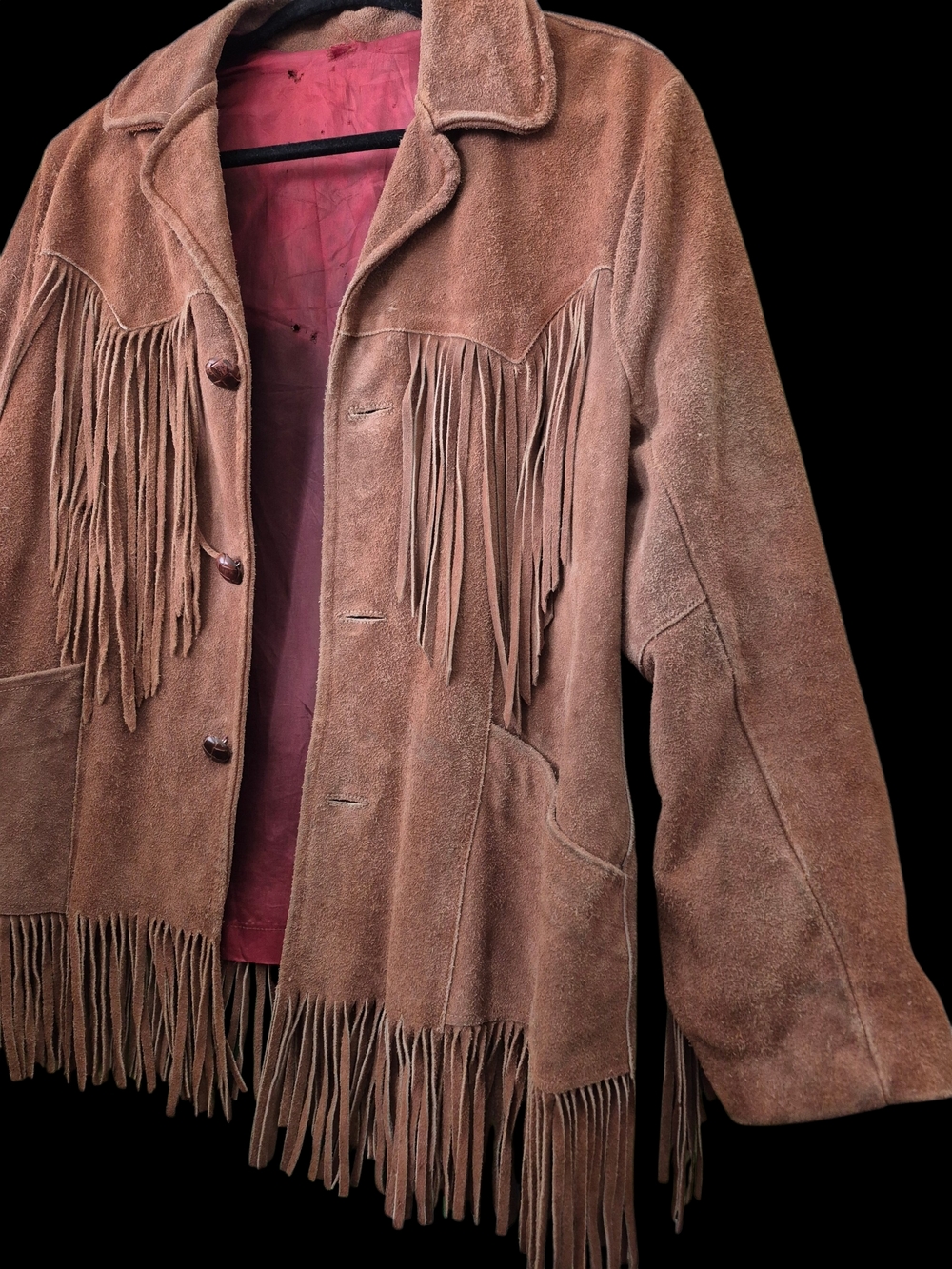 💕VTG Heavy Suede Fringe Western Jacket Size Small💕